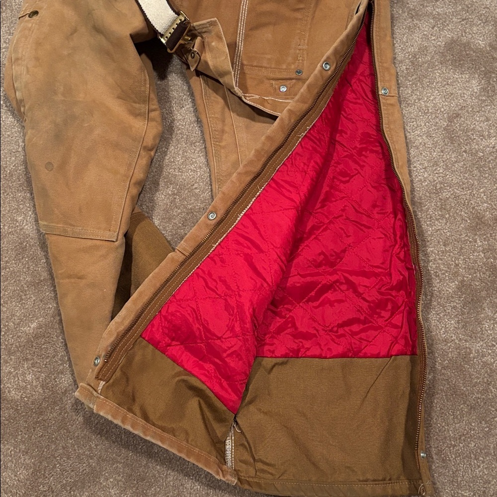 Vintage Carhartt Insulated Canvas Duck Bib Overalls - Picture 7 of 8